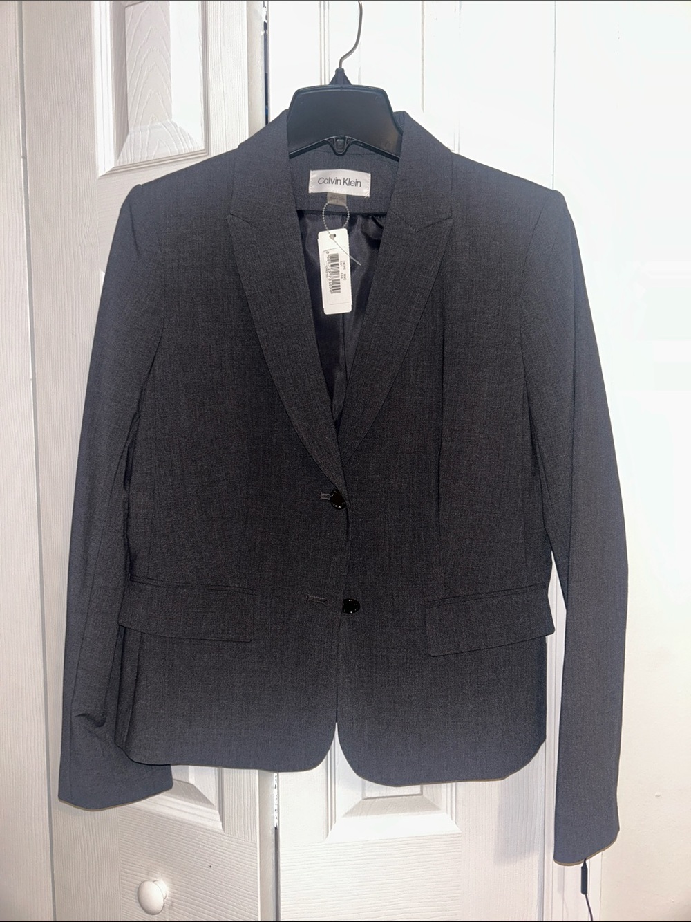 Calvin Klein Dark Gray Women's Two-Button Blazer